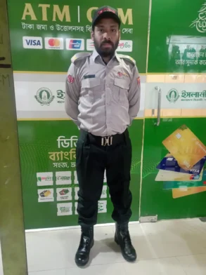 King Force Security guard on duty at Bank ATM Booth